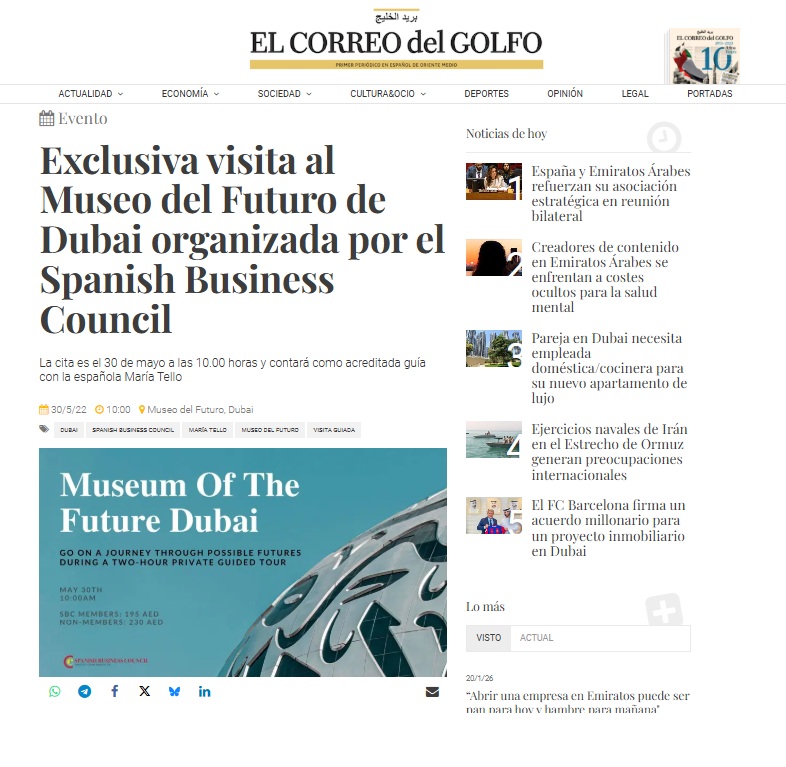 El Correo del Golfo 2022 Passion Dubai Tours